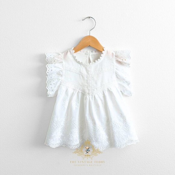 Other - NWT Pretty Girls Blouse Lovely Floral Eyelet Lace Embroidery Bohemian White 2T